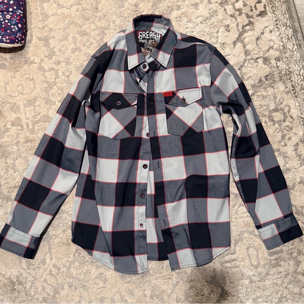 Greasy Hands Society flannel button up
